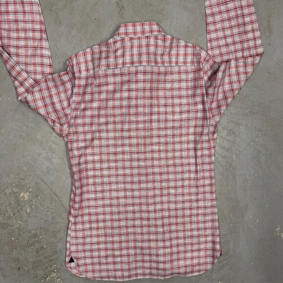 Ermenegildo Zegna Cotton Linen Dress Shirt Check Long Sleeve 15 1/2 Medium - Picture 11 of 11
